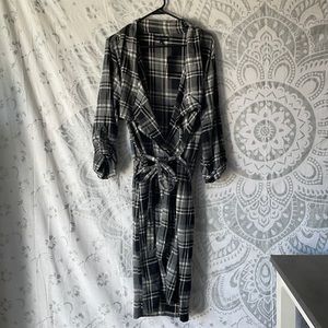 Long Plaid Kimono